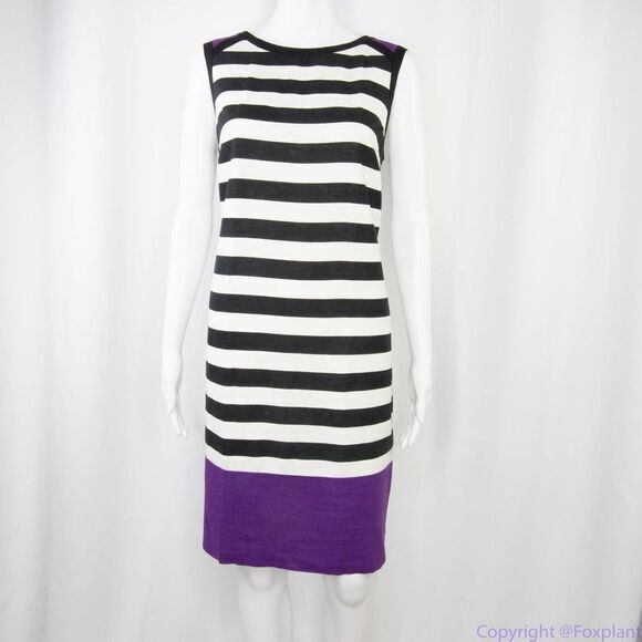 NEW Marks & Spencer M&S black and white striped linen dress, UK size 14 - Picture 15 of 16